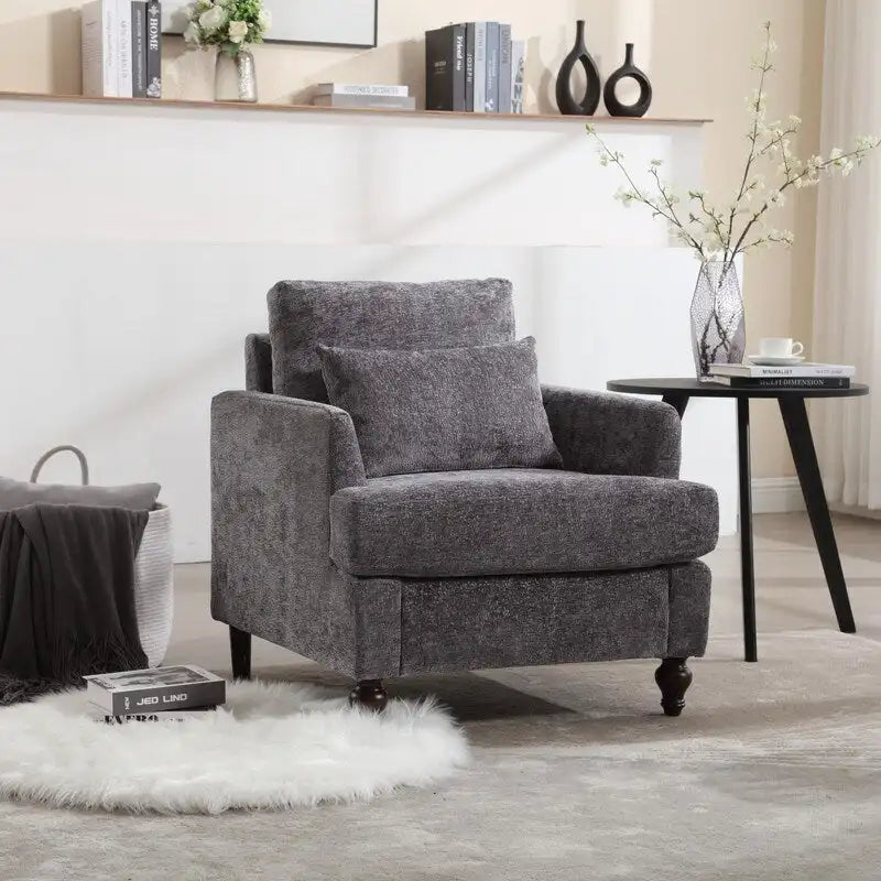 Sillón decorativo moderno, sillón de salón con estructura de madera