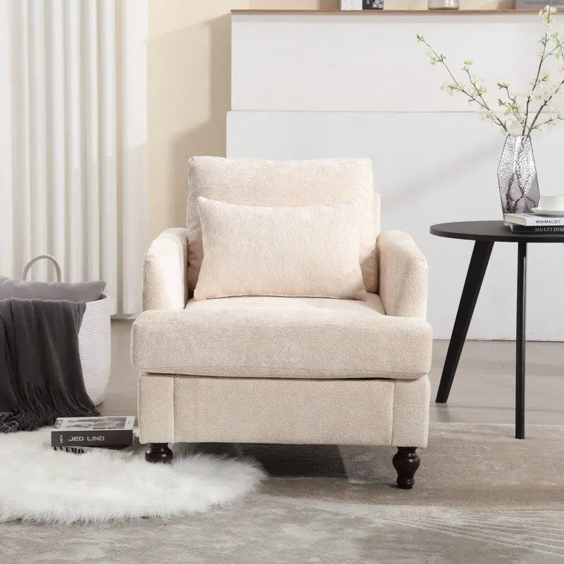 Sillón decorativo moderno, sillón de salón con estructura de madera