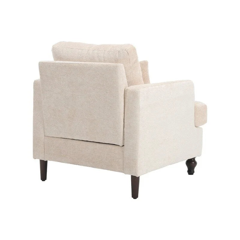 Fauteuil d’appoint moderne, fauteuil de détente à accoudoirs, structure en bois
