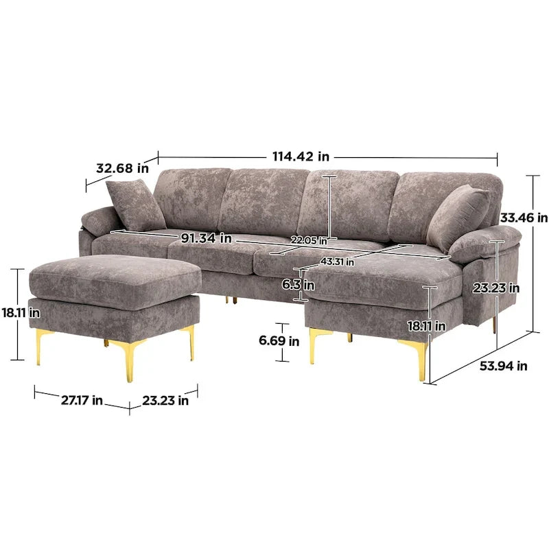 115 Ecksofa mit Ottomane