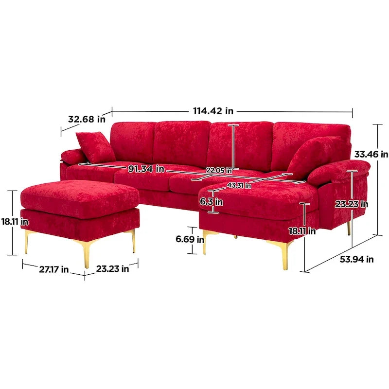 115 Ecksofa mit Ottomane