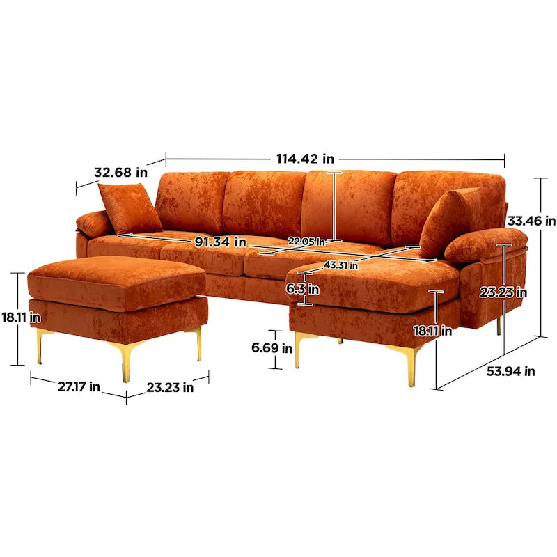 115 Ecksofa mit Ottomane
