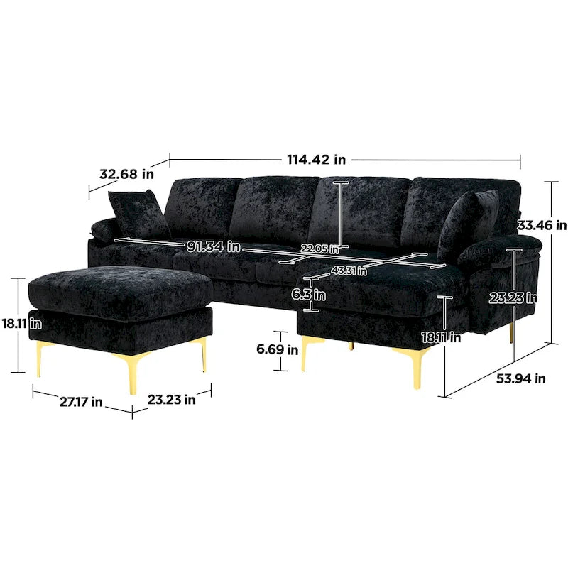 115 Ecksofa mit Ottomane