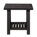 Pine Wood End Table with Exposed Hardware, Brown