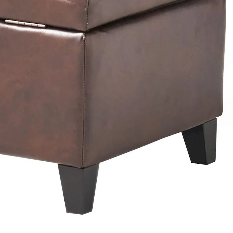 Banc de rangement classique et élégant, rembourré, avec assise décorée de boutons capitonnés