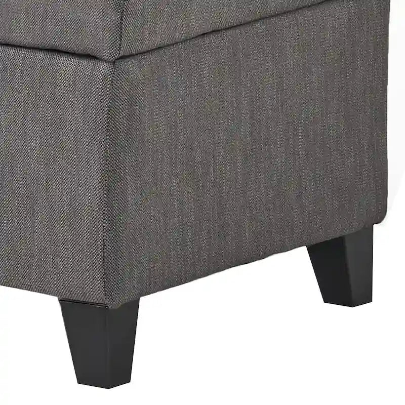 Banc de rangement classique et élégant, rembourré, avec assise décorée de boutons capitonnés
