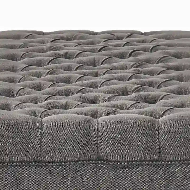 Banc de rangement classique et élégant, rembourré, avec assise décorée de boutons capitonnés