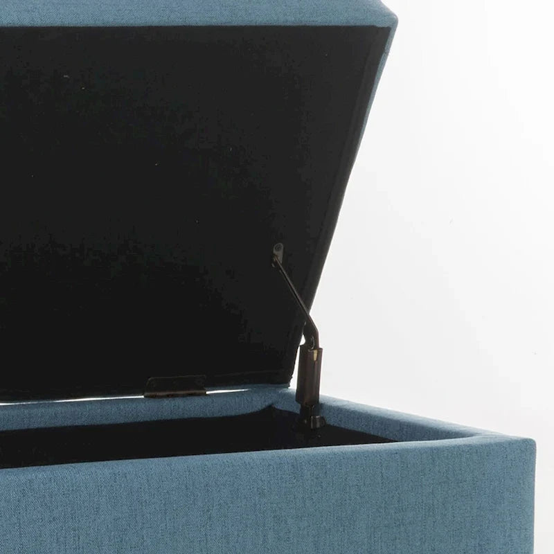 Banc de rangement classique et élégant, rembourré, avec assise décorée de boutons capitonnés