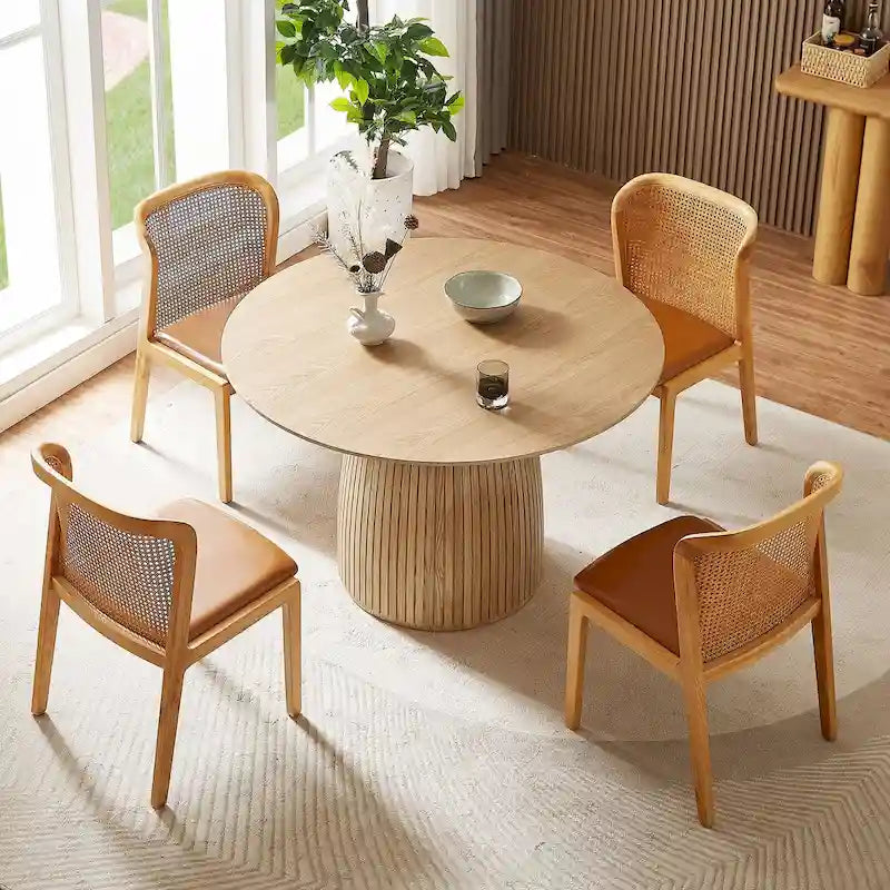 Mesa de comedor redonda, mesa de cocina para espacios pequeños, de MDF