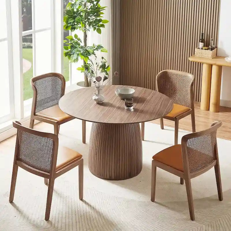 Mesa de comedor redonda, mesa de cocina para espacios pequeños, de MDF