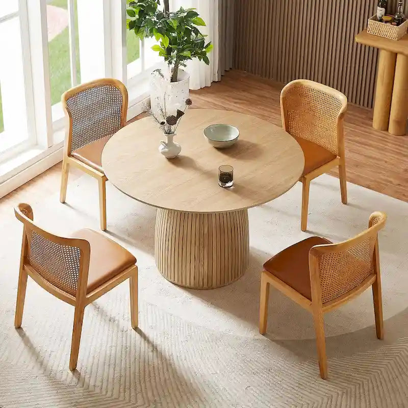 Mesa de comedor redonda, mesa de cocina para espacios pequeños, de MDF