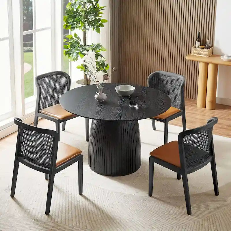 Mesa de comedor redonda, mesa de cocina para espacios pequeños, de MDF