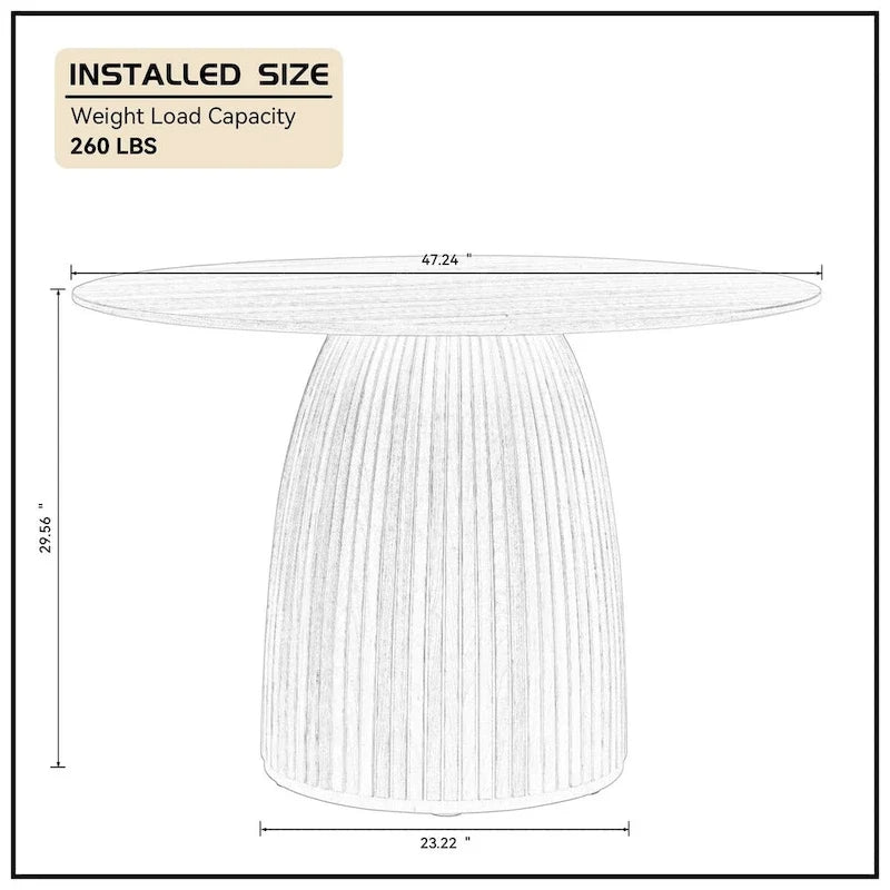 Mesa de comedor redonda, mesa de cocina para espacios pequeños, de MDF