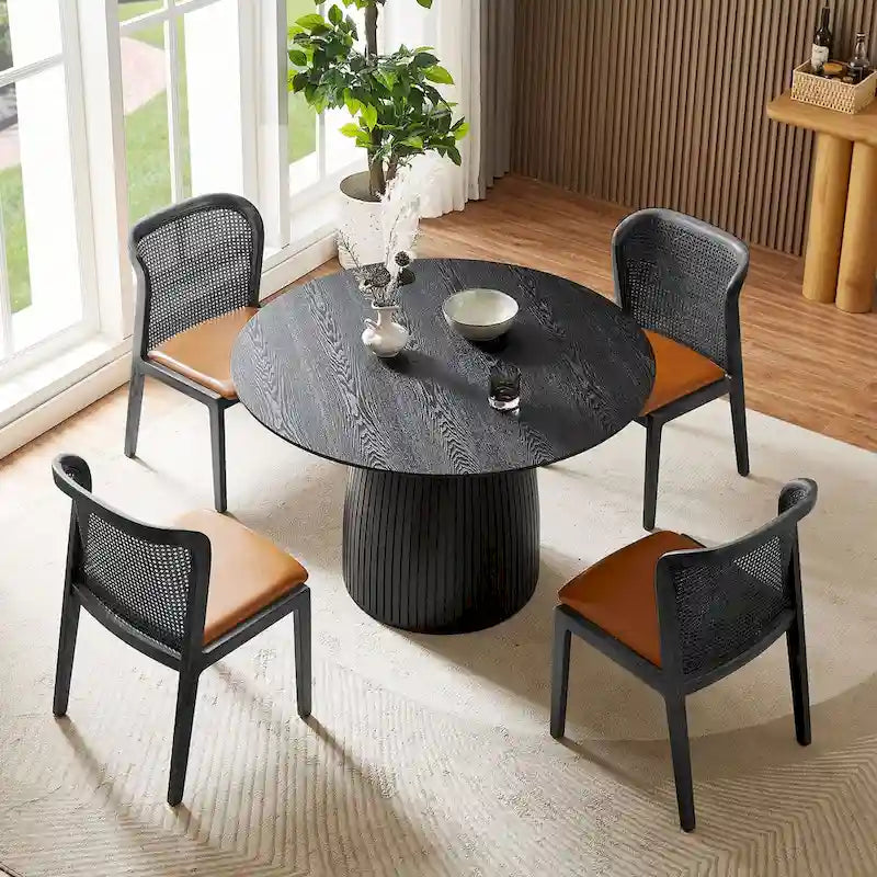 Mesa de comedor redonda, mesa de cocina para espacios pequeños, de MDF