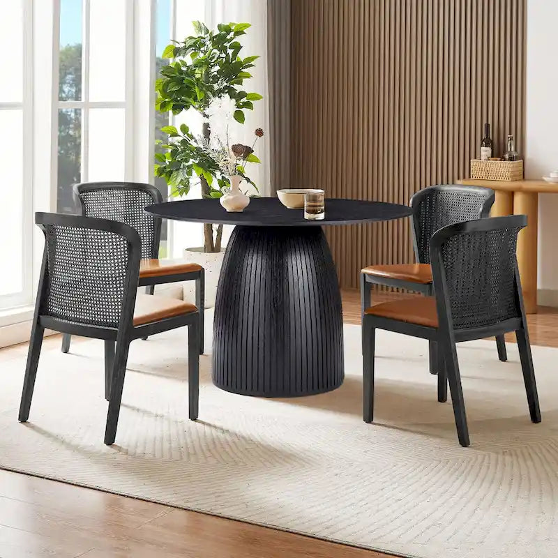 Mesa de comedor redonda, mesa de cocina para espacios pequeños, de MDF