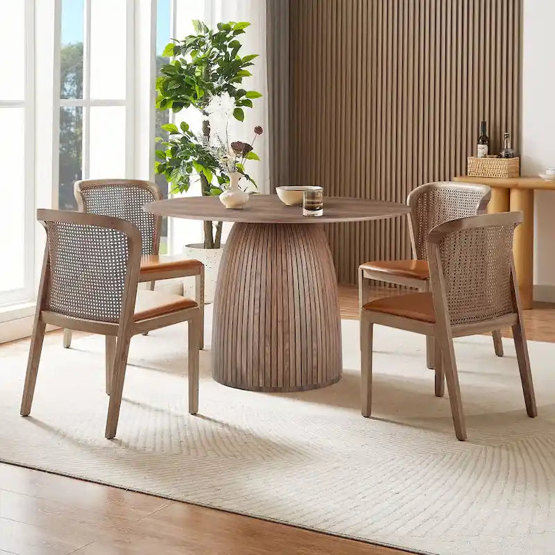 Mesa de comedor redonda, mesa de cocina para espacios pequeños, de MDF