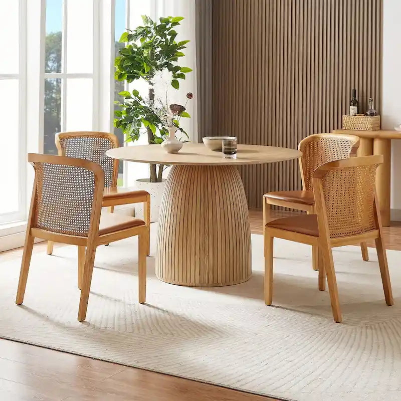 Mesa de comedor redonda, mesa de cocina para espacios pequeños, de MDF