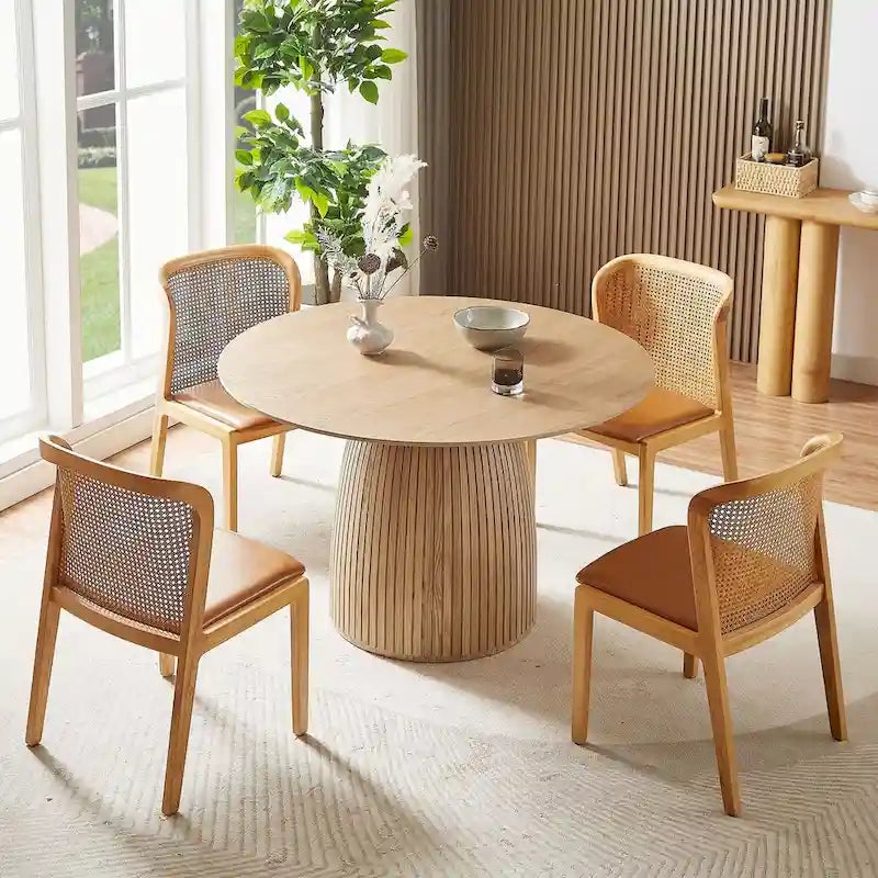 Mesa de comedor redonda, mesa de cocina para espacios pequeños, de MDF