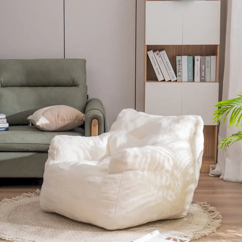Sillón tipo puff de piel sintética, sofá de suelo para sala de estar, sofá relajante para dormitorio
