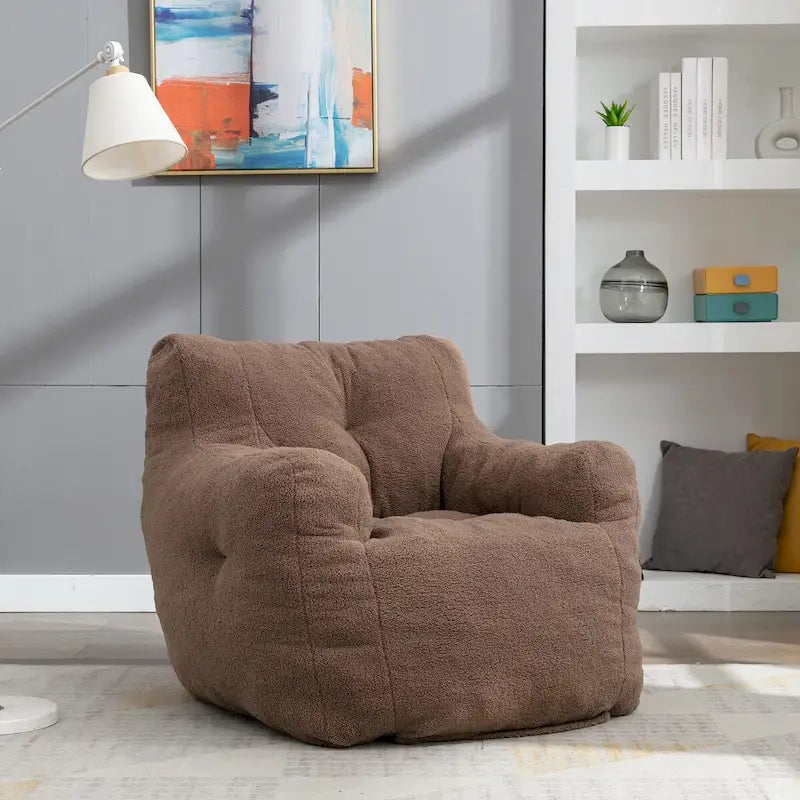 Sillón tipo puff de piel sintética, sofá de suelo para sala de estar, sofá relajante para dormitorio