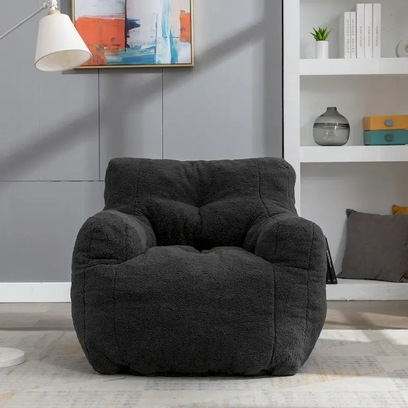 Sillón tipo puff de piel sintética, sofá de suelo para sala de estar, sofá relajante para dormitorio