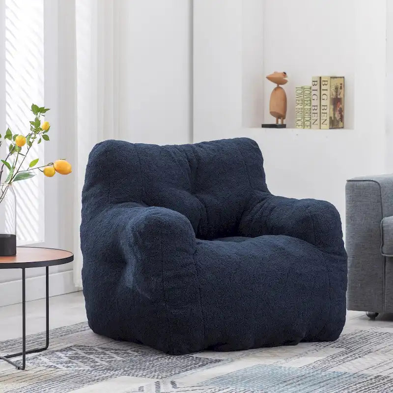 Sillón tipo puff de piel sintética, sofá de suelo para sala de estar, sofá relajante para dormitorio