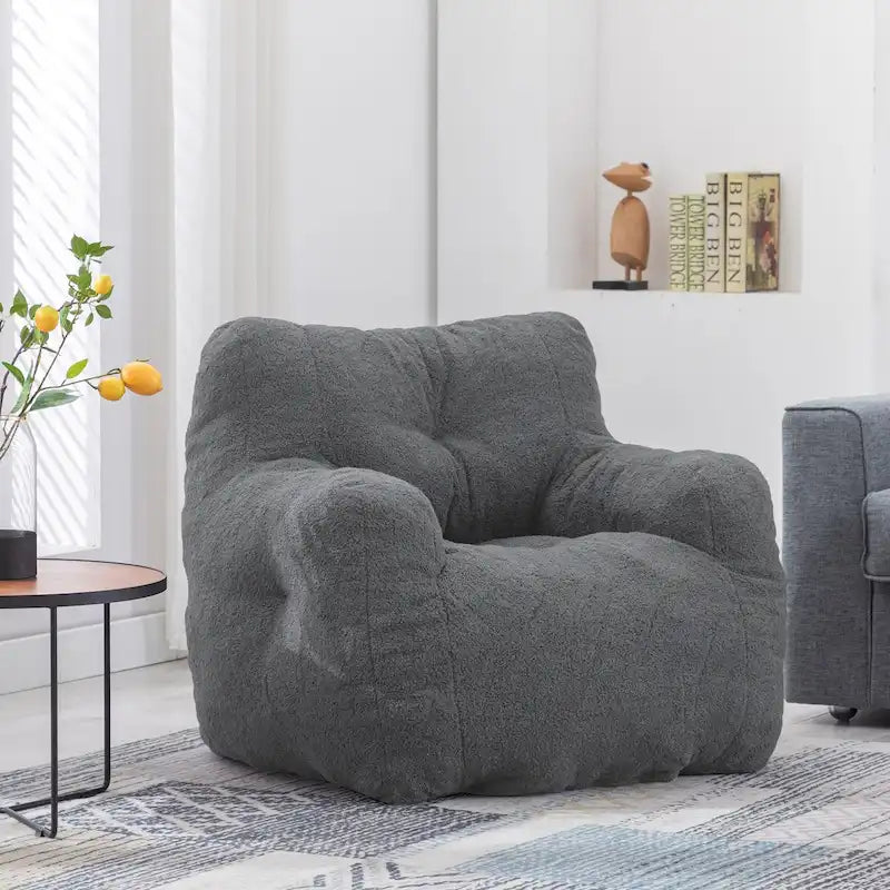 Sillón tipo puff de piel sintética, sofá de suelo para sala de estar, sofá relajante para dormitorio