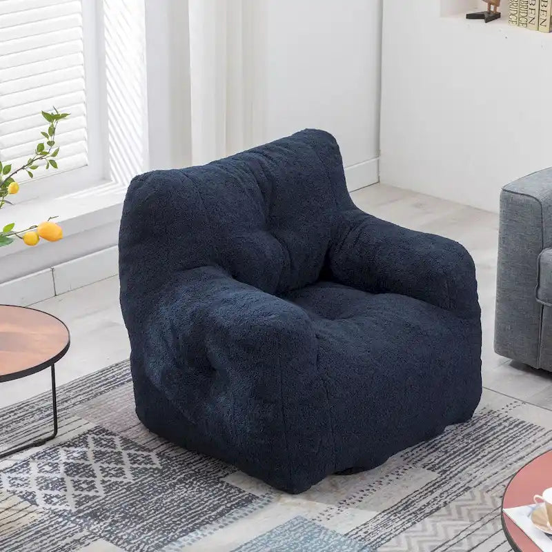 Sillón tipo puff de piel sintética, sofá de suelo para sala de estar, sofá relajante para dormitorio