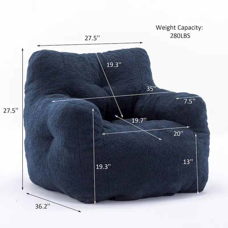 Sitzsack aus Kunstfellstoff, Bodensofa fürs Wohnzimmer, Schlafsofa fürs Schlafzimmer