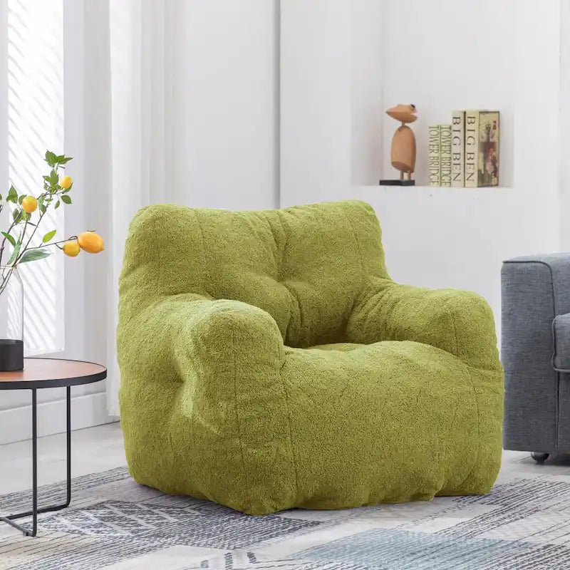 Sillón tipo puff de piel sintética, sofá de suelo para sala de estar, sofá relajante para dormitorio