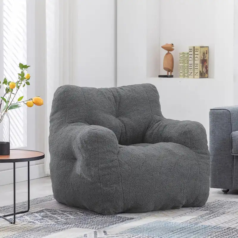 Sitzsack aus Kunstfellstoff, Bodensofa fürs Wohnzimmer, Schlafsofa fürs Schlafzimmer