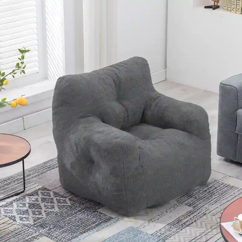 Sitzsack aus Kunstfellstoff, Bodensofa fürs Wohnzimmer, Schlafsofa fürs Schlafzimmer