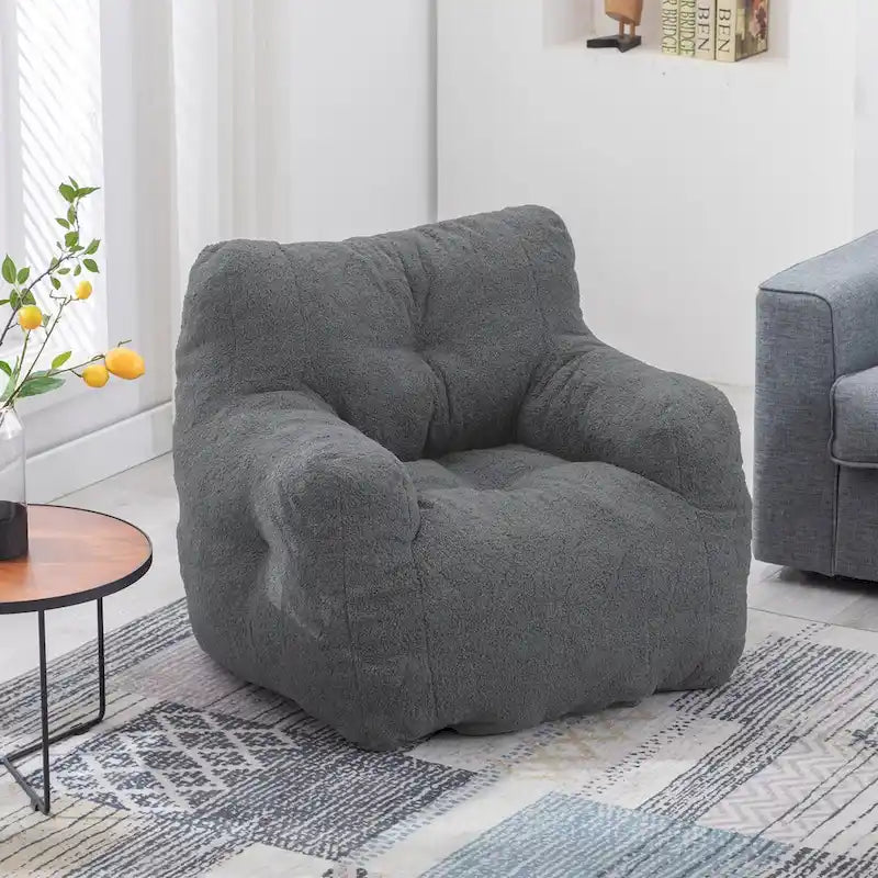 Sitzsack aus Kunstfellstoff, Bodensofa fürs Wohnzimmer, Schlafsofa fürs Schlafzimmer