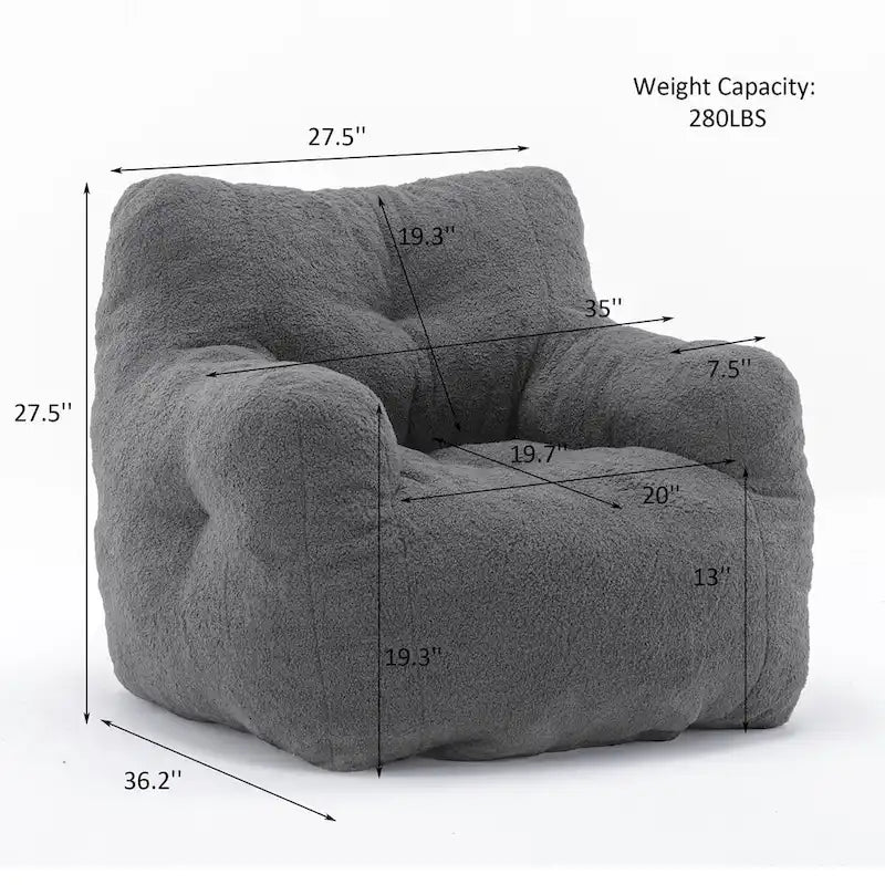 Sitzsack aus Kunstfellstoff, Bodensofa fürs Wohnzimmer, Schlafsofa fürs Schlafzimmer
