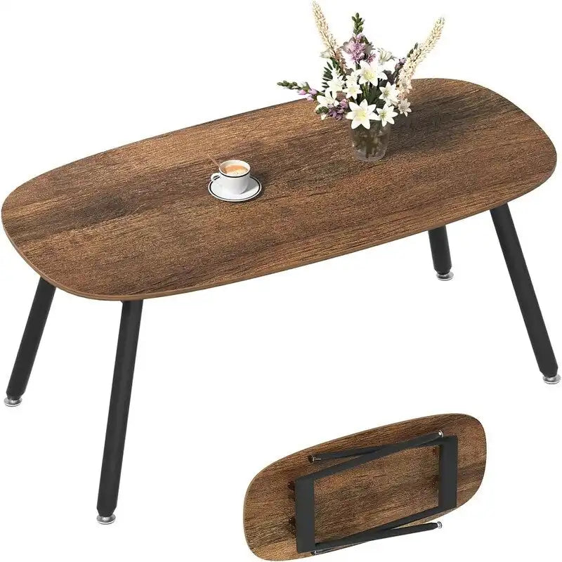 Mesa de centro plegable de estilo rústico