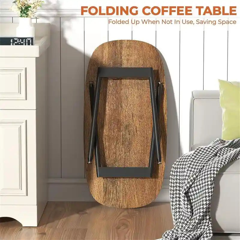 Mesa de centro plegable de estilo rústico