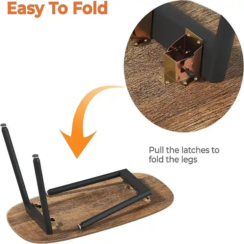 Mesa de centro plegable de estilo rústico