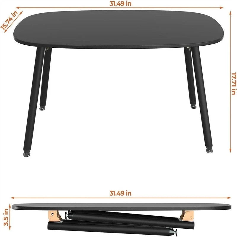 Mesa de centro plegable de estilo rústico