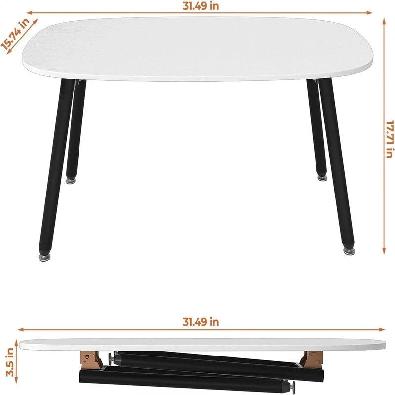 Mesa de centro plegable de estilo rústico