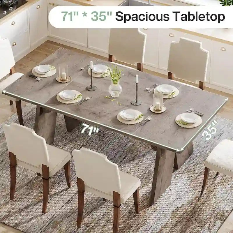 Grande table à manger de style campagnard, table rectangulaire