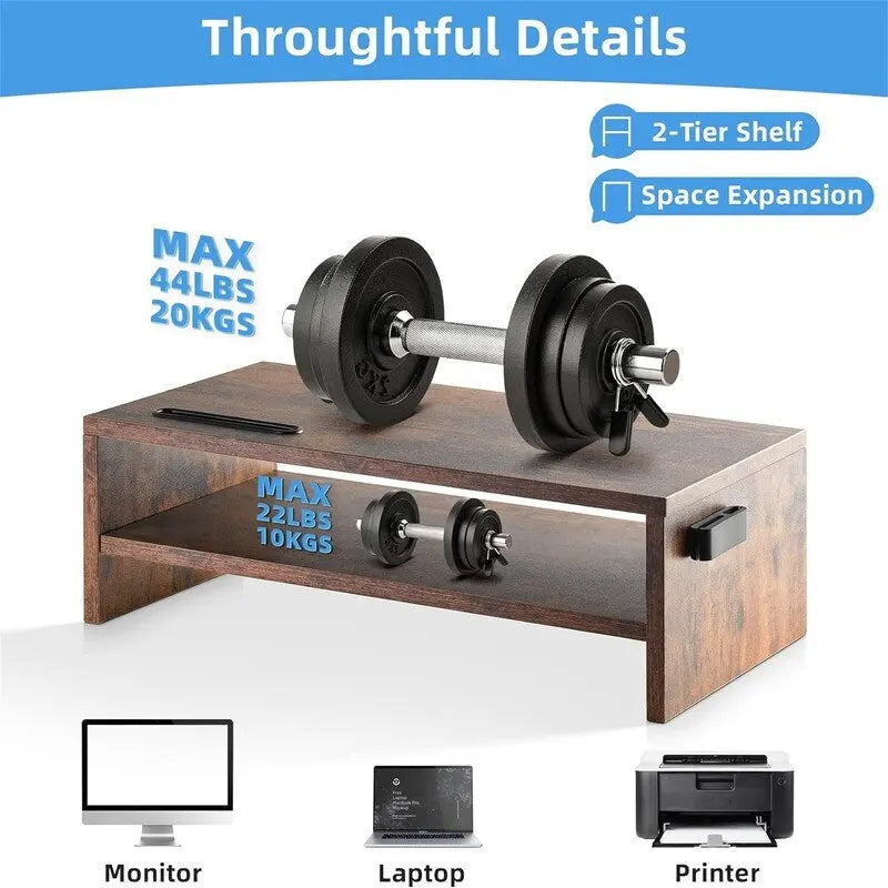 Soporte para monitor de computadora de 2 niveles