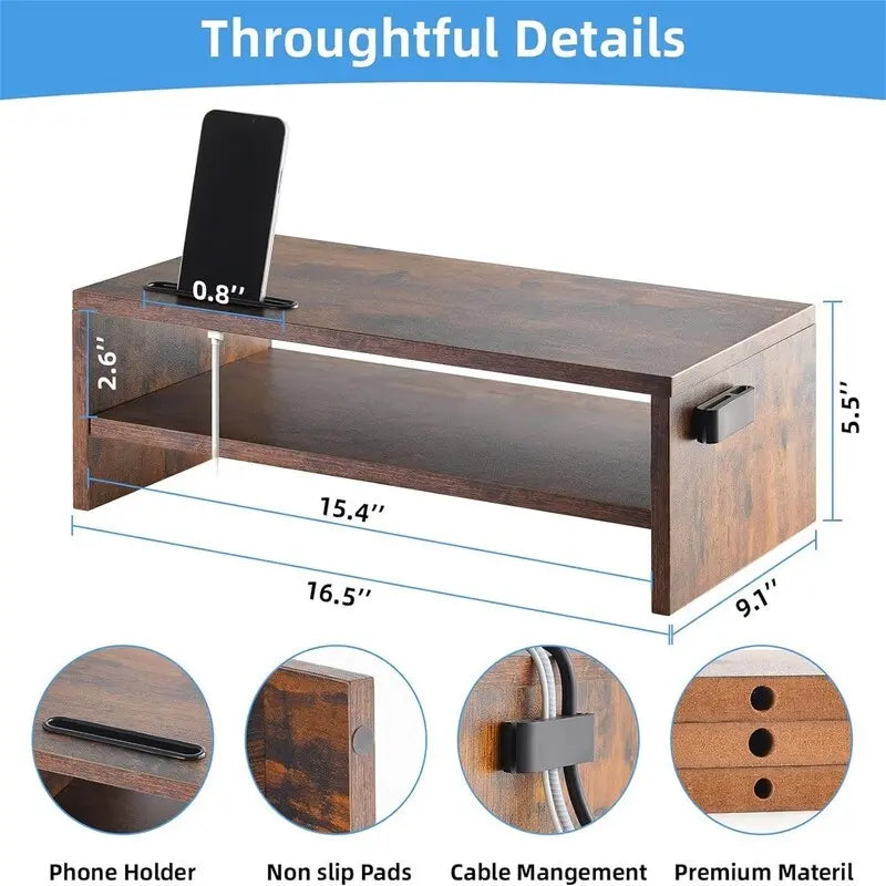 Soporte para monitor de computadora de 2 niveles