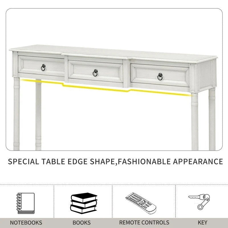 Console, table de canapé avec tiroirs pour l’entrée