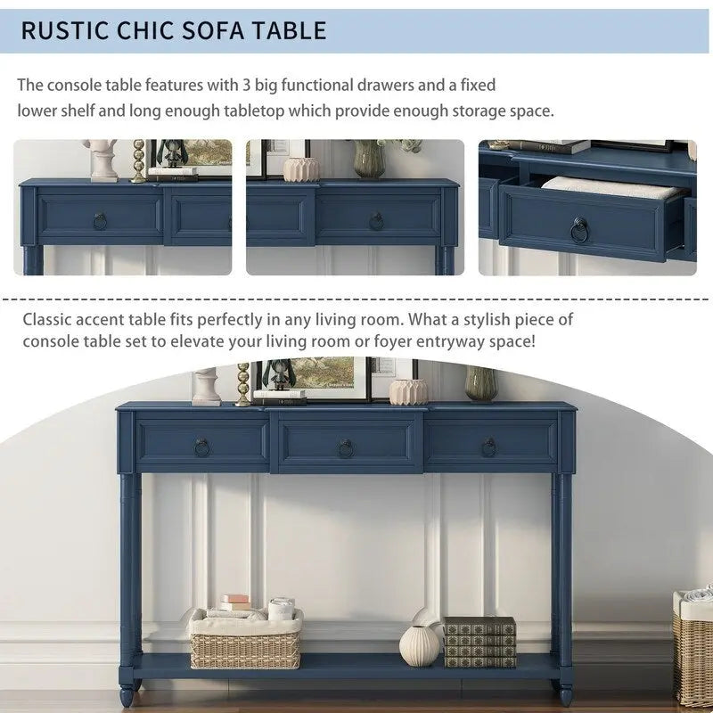 Console, table de canapé avec tiroirs pour l’entrée
