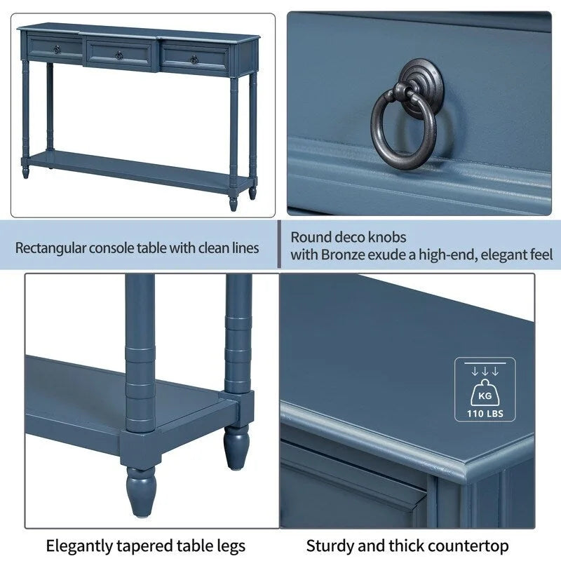 Console, table de canapé avec tiroirs pour l’entrée