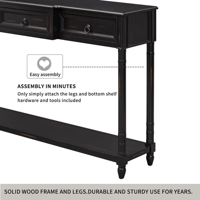 Console, table de canapé avec tiroirs pour l’entrée