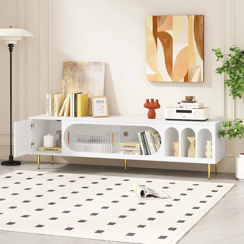 Meuble TV moderne pour téléviseur de 70 pouces, pour le salon