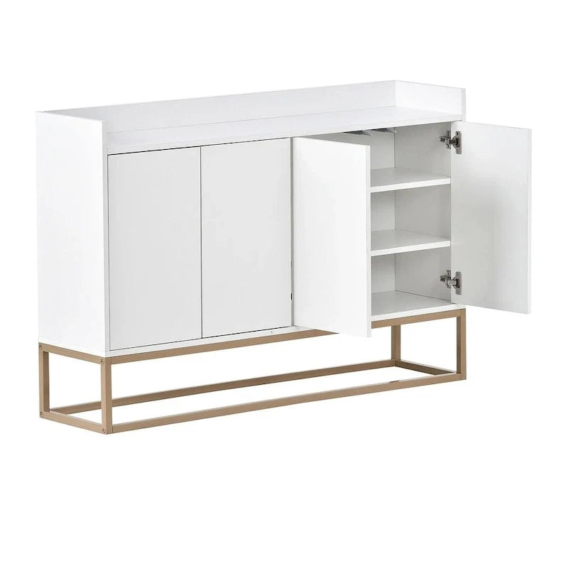 Aparador moderno de 47.2 con 4 puertas y base de metal