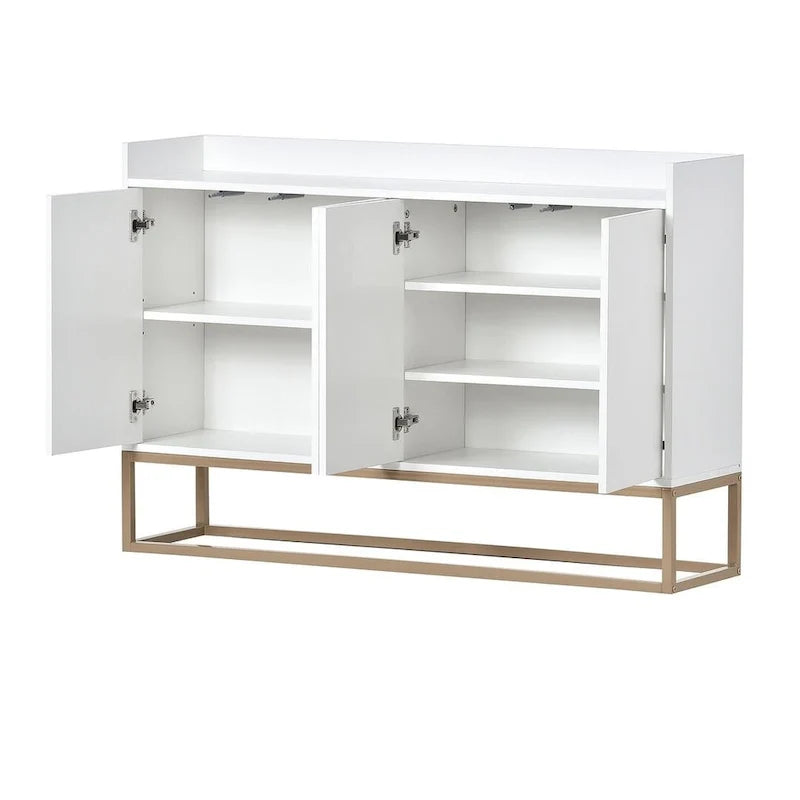 Aparador moderno de 47.2 con 4 puertas y base de metal