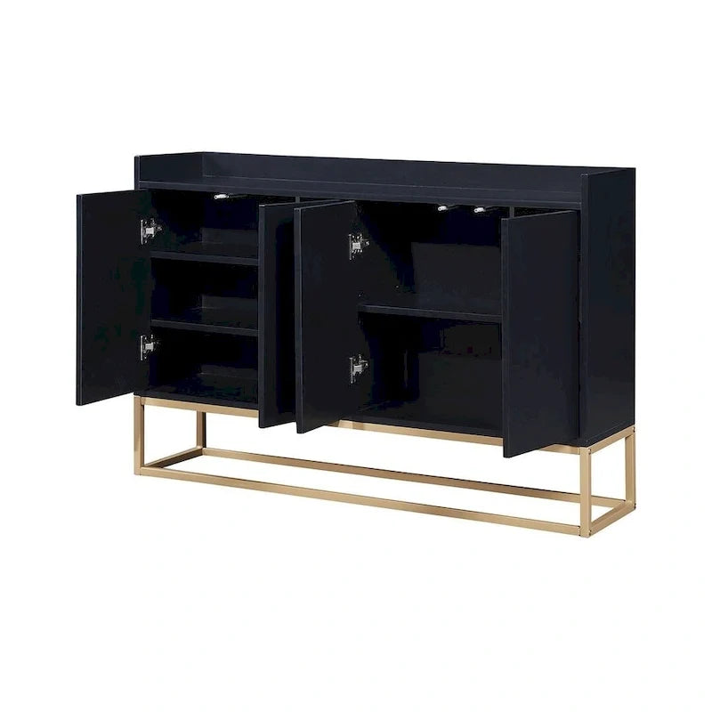 Aparador moderno de 47.2 con 4 puertas y base de metal